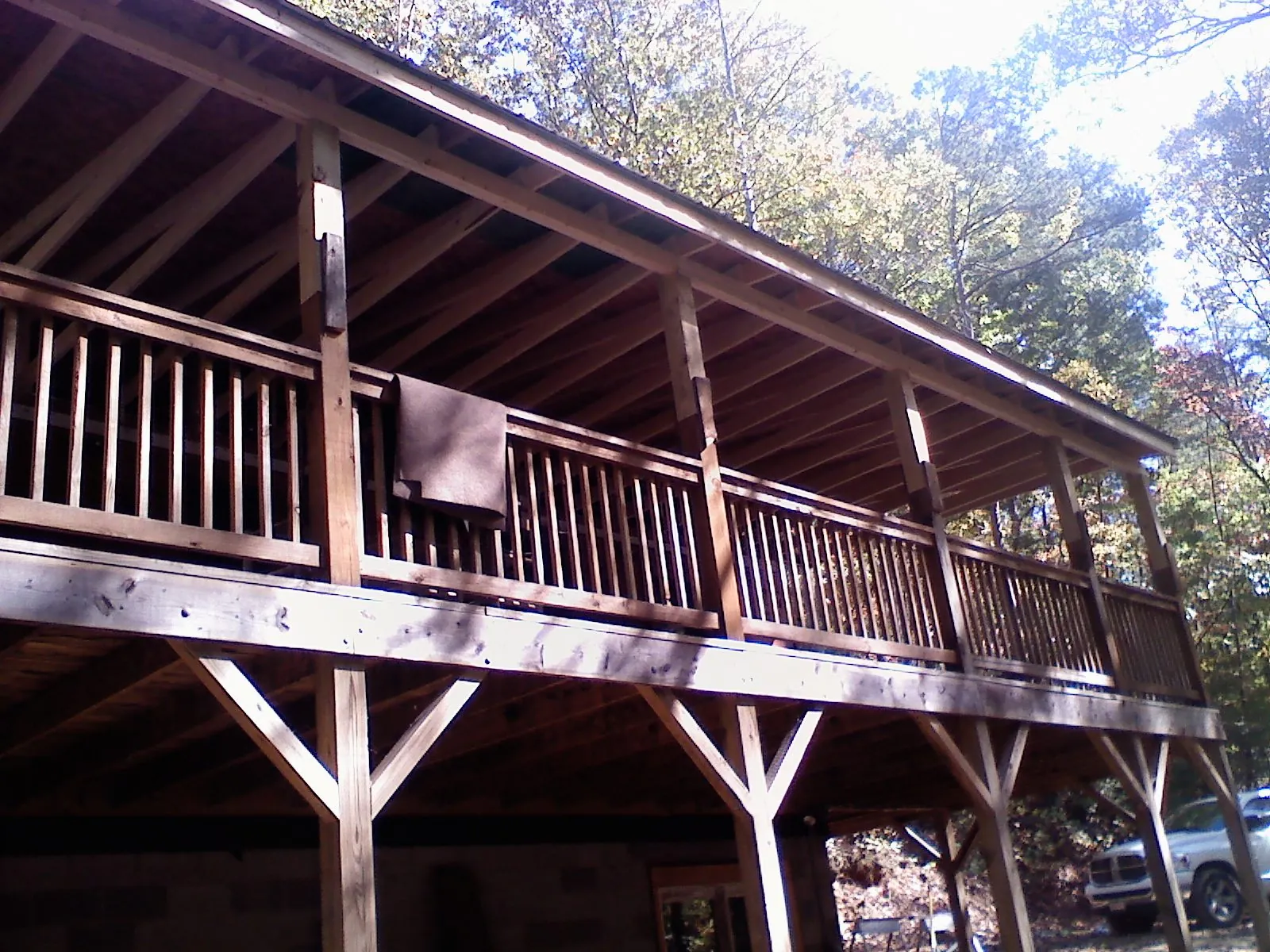 Timber framing under a new elevated porch and deck — Roof Leak Repair in East Greenbush by Roofing Brothers